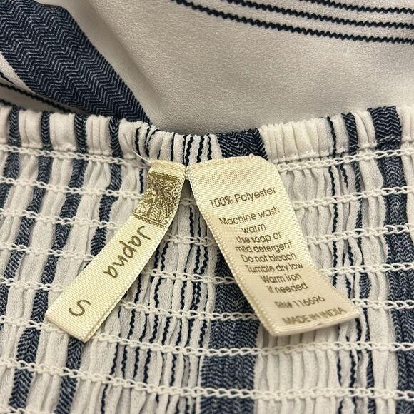 Japna blue white striped spaghetti strap jumpsuit Size S EUC - Picture 8 of 8